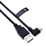 Keple Garmin Nuvi 1490TV, 1490LMT, 2585TV, 2589LM, 2597LM, 2597LMT ile Uyumlu Dik Açılı 90 Derece Mini USB Kablosu Kablosu, Navigasyon Uydu Sistemi Araç Şarj Kablosunda (1 m/3 ft Siyah)