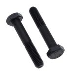 Keple M14 x 60 şaftlı altıgen vidalar (2'li paket) tam dişli cıvata değil, yüksek mukavemetli alaşımlı çelik, siyah mekanik altıgen vidalar, sertifikalı norm DIN931 (14 mm x 60 mm)