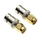 Keple RF Antenler ve Koaksiyel Kablolar için BNC - SMA Adaptör 50ohm | Düşük İletim Kaybı SMA Erkek Konnektör - WiFi ve El Telsizleri için BNC Dişi Soket Adaptörü, 2'li Paket