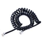 Keple RJ10 Telefon Telefon Kablosu Kurşun Kıvırcık Kablo Yaylı Sarmal Spiral Ahize Teli 10 Ayaklar Sabit Hat/IP Telefonlarla Uyumlu BT, AT&T, Cisco, NEC, ROLM, ITT, TI (Siyah)