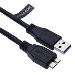 Keple USB 3.0 Micro B Veri Senkronizasyon Kablosu WD 500GB 2,5 inç, My Book My Passport Ultra, My Cloud, Toshiba HDTB110EK3BA / Samsung M3, SE-208DB/TSBS, Samsung S5 / S6, Galaxy Note 3/4 (1 ft) ile Uyumlu