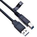 Keple USB 3.0 SuperSpeed Kablo A Erkekten B Tipi Fiş/Adaptör Kablosu Yazıcı Tarayıcı Sabit Sürücü Sunucusu Dijital-Fotoğraf Cihazları Yerleştirme İstasyonu Kamera USB HUB 3,5 inç SATA muhafazaları/Kurşun- 3 m Siyah