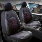 Kepmorpho Audi A3 Serisi Lüx Ön Arka Takım Deri Kadife Detaylı Prosev Siyah Kırmızı Oto Koltuk Kılıfı