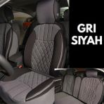 Kepmorpho honda Civic Lüx Oto Koltuk Minderi Ön Arka 5'li Set Elegance Serisi Gri Siyah - Gri - Siyah