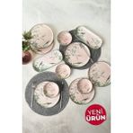 Keramika 12 Parça 6 Kişilik Pink Woods Kahvaltı Takımı