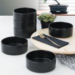 Keramika 14 cm 6 Adet Mat Siyah Stackable Çorba Kasesi