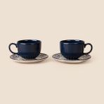Keramika 2'li Stoneware Çay ve Latte Fincan Seti - Renkli - Montajsız