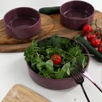 Keramika 3 Parça Mor Stackable Salata Çerez Seti