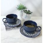 Keramika 4 Parça 2 Kişilik Pergamon Çay Fincanı Takımı - 001-Renkli - 0 - 499 ml