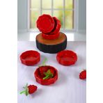 Keramika 6 Parça 8 cm Mini Çark Kırmızı Bayrak Sosluk