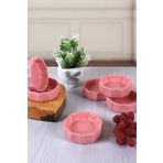 Keramika 6 Parça 8 cm Mini Çark Pembe Sosluk