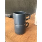 Keramika 8 cm Stackable Çay Fincanı Mat Mavi 2 Li