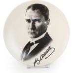 Keramika Atatürk Dekorlu Plastik Ayaklı Tabak