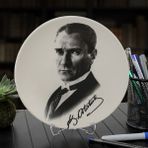 Keramika Atatürk Portre ve İmzalı Tabak