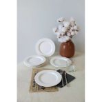 Keramika Beyaz Assos Pasta Tabağı 22 cm 6 Adet 006