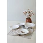 Keramika Beyaz Bloom Yemek Tabağı 24 cm 6 Adet 006