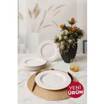 Keramika Beyaz İyonya Pasta Tabağı 22 Cm 6 Adet 006