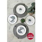 Keramika Black Shadow Nordic Pasta Tabağı 22 Cm 4 Adet 22981-82