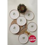 Keramika Bronze Palmiye Nordic Pasta Tabağı 22 cm 6 Adet 22901 - Çok Renkli