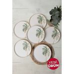 Keramika Bronze Palmiye Nordic Servis Tabağı 28 cm 6 Adet 22903 - Renkli