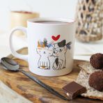 Keramika Cat Love Silindir Kupa 10 cm - Renkli