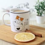 Keramika Cute Cat Silindir Kupa 10 cm - Renkli