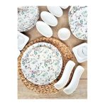 Keramika Flowers Mat Beyaz Kahvaltı Takımı 33 Parça 6 Kişilik