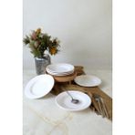 Keramika Keramilka Beyaz Linda Yemek Tabağı 21 cm 6 Adet 006