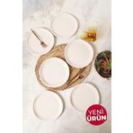 Keramika Krem Bloom Pasta Tabağı 24 Cm 6 Adet 030
