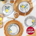 Keramika Lemon Bliss Ege Pasta Tabağı 20 cm 4 Parça 22089-92 - Çok Renkli