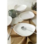 Keramika Mat Beyaz Tetra Yemek Tabağı 23 cm 6 Adet