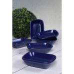 Keramika Mat Kobalt Dikdörtgen Çerezlik / Kayık 13 Cm 6 Adet