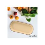 Keramika Mat Krem Noyan Kayık Tabak 26 cm Kenar File 2 Adet