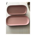 Keramika Mat Pembe Noyan Kayık Tabak 26 cm Kenar File 2 Adet