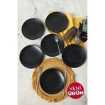Keramika Mat Siyah Ege Pasta Tabağı 20 cm 6 Adet 956