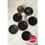 Keramika Mat Siyah İyonya Servis Tabağı 26 Cm 6 Adet 956