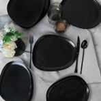 Keramika Mat Siyah Tetra Servis Tabağı 30 cm 6 Adet 956