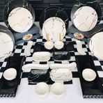 Keramika Mermer Desen 29 Parça 6 Kişilik Kahvaltı Takımı