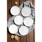Keramika Mermer Pasta Tabağı 21 cm 6 Adet