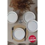 Keramika Motto Line Stackable Pasta Tabağı 21 cm 4 Adet 22645-22731-35-36 - Renkli