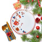 Keramika New Year Sevimli Noel Servis Tabağı 26 Cm 21655