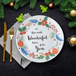 Keramika New Year Wonderful Time Servis Tabağı 26 cm 21657 - Renkli