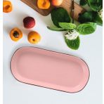 Keramika Noyan 26 Cm Kayik Tabak Mat Pembe Kahverengi Fileli