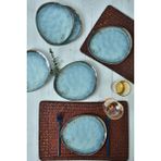 Keramika Reaktif Turkuaz Trior Pasta Tabağı 23 cm 6 Adet Renkli Stoneware Malzeme 19013