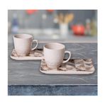Keramika Set Doğaltaş 4 Parça Mat Transparan Beyaz Atıştırmalık