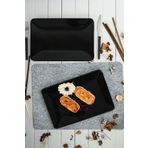 Keramika Siyah 33x21 cm 2 Adet Kayık Tabak