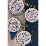 Keramika Springtime 26 cm Renkli Servis Tabağı 6 Adet Stoneware Mat Desenli
