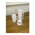 Keramika Stackable 6 Adet Beyaz 8 cm Çay Fincanı