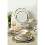 Keramika Straw Nordic Yemek Takımı 24 Parça Krem Renk 6 Kişilik Earthenware Malzeme