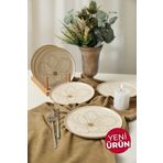 Keramika Taupe Bloom Nordıc Pasta Tabağı 22 Cm 6 Adet 22529